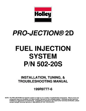 Holley Pro Jection 4 Manual